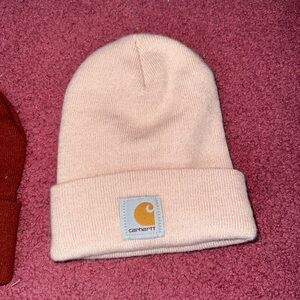 Carhartt Light Pink Cuffed Beanie with Logo Patch